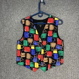 Joan Rivers Classic collection Silk Vest Womens S Colorful Purse Pattern Handbag